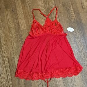 Elegant Red Lace Chemise Nighty Lingerie Valentine Christmas Anytime BNWT Sexy